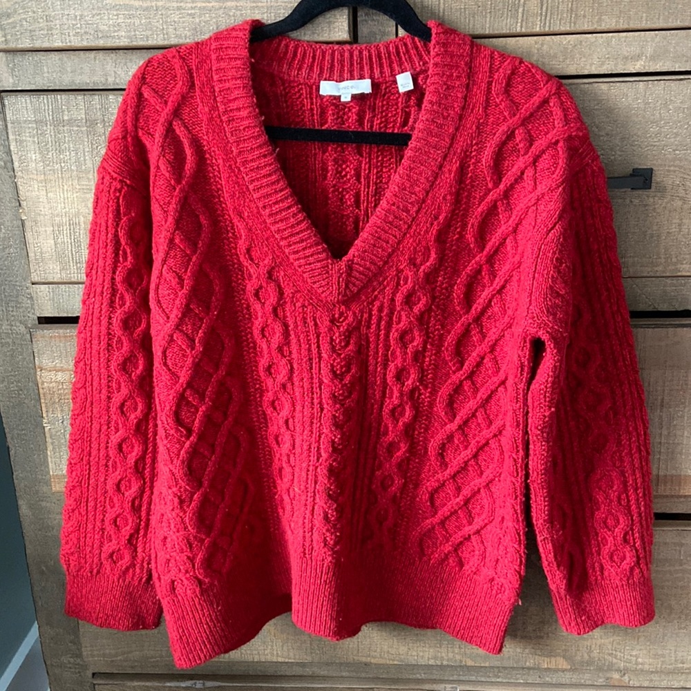 Vince - Beautiful Cashmere blend red cableknit sweater.